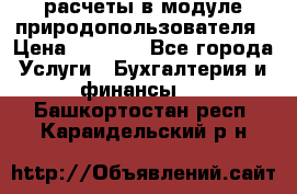 расчеты в модуле природопользователя › Цена ­ 3 000 - Все города Услуги » Бухгалтерия и финансы   . Башкортостан респ.,Караидельский р-н